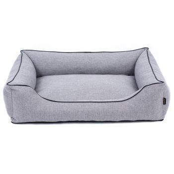 Cama Para Perro Sofá Mallorca Comfort Color Gris Claro Con Ribete Negro 65x50 Cm