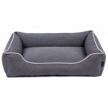 Sofa Mallorca Comfort Cama Para Perro 80x60 Cm Gris Oscuro/blanco