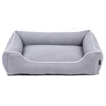 Sofa Mallorca Comfort Cama Para Perro 100x75 Cm Color Gris Claro/blanco