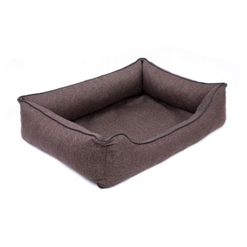 Mestizo Mallorca Orthopedic Cama Para Perros, Sofá, Lavable, Cama Con Certificado Öko-tex, Color Marrón Con Borde Negro, Dimensiones Exteriores: 65x50 Cm, Smo-bro-b-1