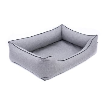 Mestizo Mallorca Orthopedic Cama Para Perros, Sofá, Lavable, Cama Con Certificado Öko-tex, Color Gris Claro Con Borde Negro, Dimensiones Exteriores: 80 X 60 Cm, Smo-gra-b-2