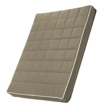 Mestizo Vigo Checked Cama Colchón Para Perro Gato, Colchoneta Para Mascotas Con Funda Extraible, Color Beige Con Borde Blanco, 65x50 Cm, Mvch-5-bei-w-s