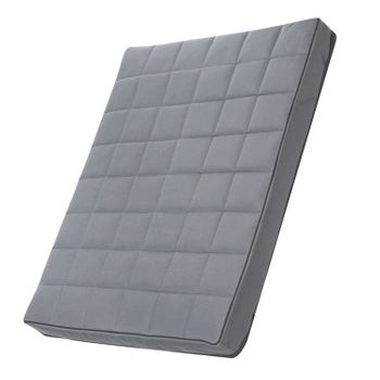 Mestizo Vigo Checked Cama Colchón Para Perro Gato, Colchoneta Para Mascotas Con Funda Extraible, Color Gris Claro Con Borde Negro, 65x50 Cm, Mvch-5-gra-b-s