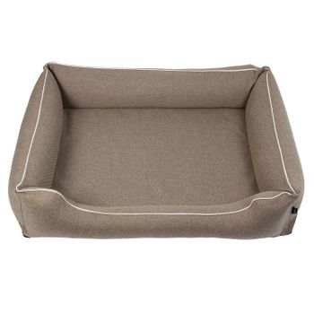 Cama Para Perros Twinfoam Sofá De Tela Tapizada Mestizo Mallorca 100x75 Cm Color Beige Con Blanco