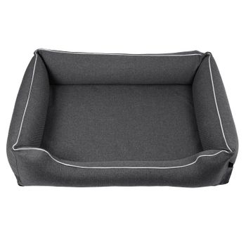 Cama Para Perros Twinfoam Sofá De Tela Tapizada Mestizo Mallorca 100x75 Cm Color Gris Oscuro Con Blanco