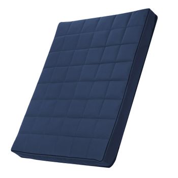 Mestizo Vigo Checked Cama Colchón Para Perro Gato, Colchoneta Para Mascotas Con Funda Extraible, Color Azul Marino Con Borde Negro, 65x50 Cm, Mvch-5-nav-b-s