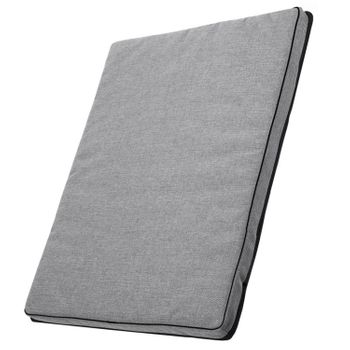 Mestizo Leon Standard Cama Colchón Para Perro Y Gato, Funda Extraible, Lavable (65x50 Cm, Gris Claro Con Borde Negro) Ml-5-gra-b-s