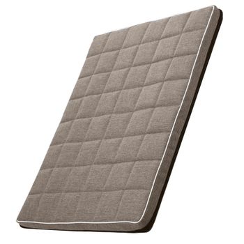 Mestizo Leon Checked Cama Colchón Para Perro Y Gato, Funda Extraible, Lavable (65x50 Cm, Beige Con Borde Blanco) Mlch-5-bei-w-s