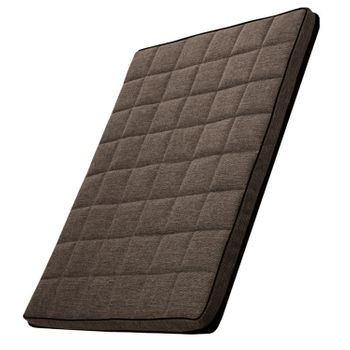 Mestizo Leon Checked Cama Colchón Para Perro Y Gato, Funda Extraible, Lavable (65x50 Cm, Marrón Con Borde Negro) Mlch-5-bro-b-s