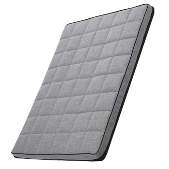 Mestizo Leon Checked Cama Colchón Para Perro Y Gato, Funda Extraible, Lavable (65x50 Cm, Gris Claro Con Borde Negro) Mlch-5-gra-b-s