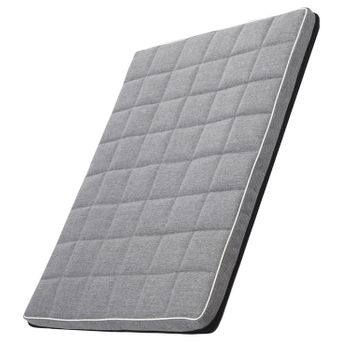 Mestizo Leon Checked Cama Colchón Para Perro Y Gato, Funda Extraible, Lavable (65x50 Cm, Gris Claro Con Borde Blanco) León Mlch-5-gra-w-s