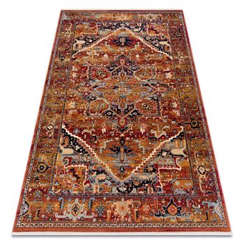 Alfombra Keshan Franjas, Ornamento Oriental 2886/53588 Burdeos  250x340 Cm