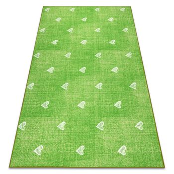 Alfombra Para Niños Hearts Jeans, Vintage Corazones - Verde 200x500 Cm