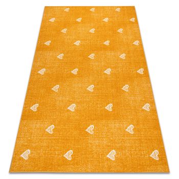 Alfombra Para Niños Hearts Jeans, Vintage Corazones - Orange 100x200 Cm