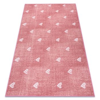 Alfombra Para Niños Hearts Jeans, Vintage - Rosado 250x300 Cm