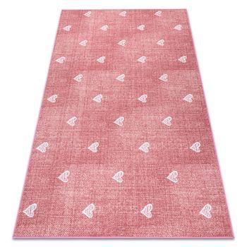 Alfombra Para Niños Hearts Jeans, Vintage - Rosado 350x400 Cm