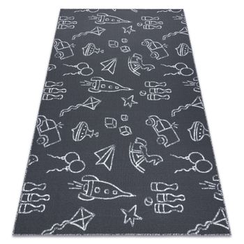 Alfombra Para Niños Toys Juguetes, Divertido - Gris 150x200 Cm