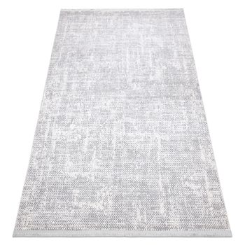 Alfombra Moderna Rebec Franjas 51195a - Dos Niveles De Vellón Crema 280x370 Cm