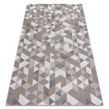 Alfombra Casa Eco Sisal Boho  Triangulos 2816 Crema / Taupe, Alfombra  114x170 Cm