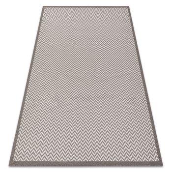 Alfombra Sisal Bordero 2901 Tejido Plano Crema / Taupe 180x270 Cm