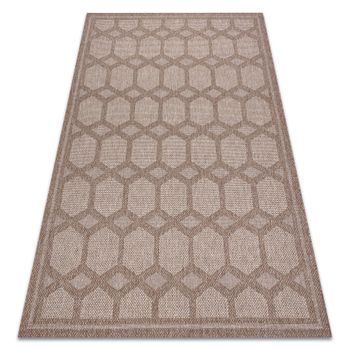 Alfombra House Sisal 40356 Diamantes, Tejido Plano, Efecto Lanoso Beig 180x270 Cm