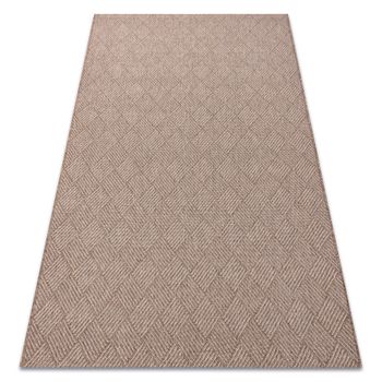 Alfombra House Sisal 40350 Diamantes, Tejido Plano, Efecto Lanoso Beig 180x270 Cm