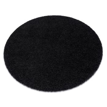 Alfombra Soffi Circulo Shaggy 5cm Negro Circulo 100 Cm