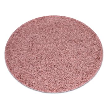 Alfombra Soffi Circulo Shaggy 5cm Rosado Circulo 100 Cm