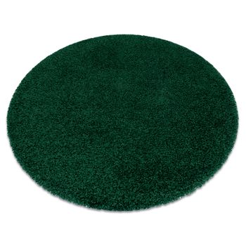 Alfombra Soffi Circulo Shaggy 5cm Botella Verde Circulo 100 Cm