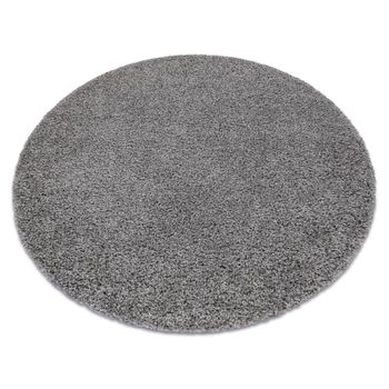 Alfombra Soffi Circulo Shaggy 5cm Gris Circulo 80 Cm