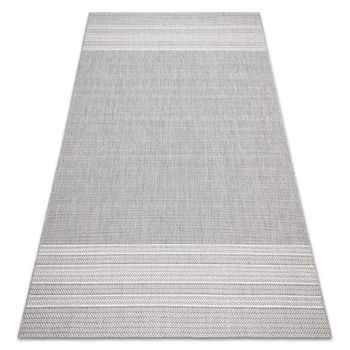 Alfombra Sisal Flat 48829637 Espina De Pescado Gris 140x200 Cm