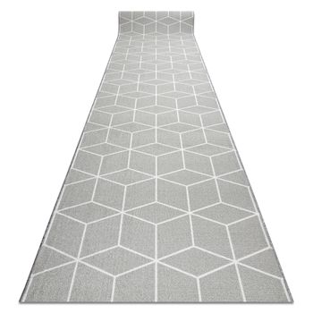 Alfombra De Pasillo Con Refuerzo De Goma Cube Cubo, Gris 110 Cm 110x690 Cm