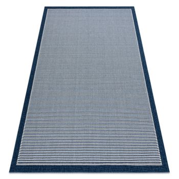 Alfombra Spring 20411994 Sisal Líneas, Marco Bucle - Azul 120x170 Cm