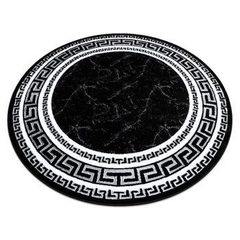 Alfombra Gloss Círculo Moderno 2813 87 Elegante, Marco, Griego Negro Circulo 150 Cm