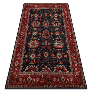 Alfombra De Lana Polonia Tesoro Marco Azul Oscuro 235x350 Cm