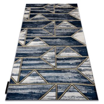 Alfombra De Luxe Moderna 462 Geométrico - Structural Azul Oscuro / Or 140x190 Cm