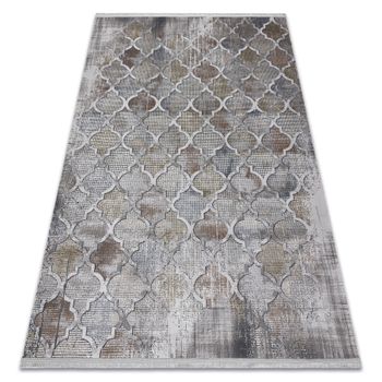 Alfombra Luce 75 Moderna Trébol Marroquí Vintage - Structural Gris / 77x150 Cm