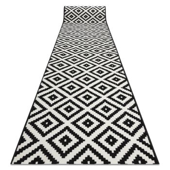 Alfombra De Pasillo Bcf Morad Diamantes Negro / Crema 60 Cm 60x250 Cm