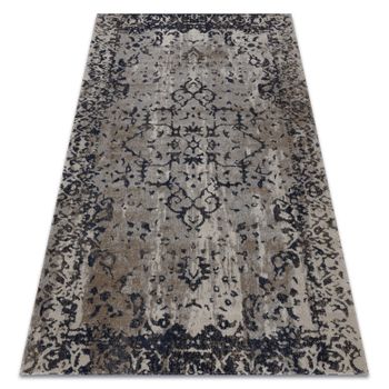 Alfombra Moderna Mundo E0681 Ornamento, Marco Vintage Exterior Beige / 80x250 Cm