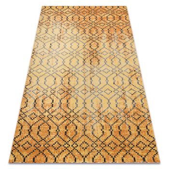 Alfombra Moderna Mundo D5751 Glamour Exterior Naranja / Negro 120x170 Cm