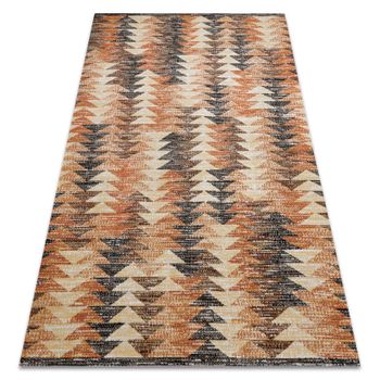 Alfombra Moderna Mundo D5781 Triangulos 3d Exterior Naranja / Beige  120x170 Cm