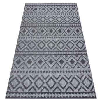 Alfombra Structural Sole D3852 - Boho, Diamantes Tejido Plano Gris 180x270 Cm