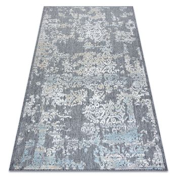 Alfombra Structural Sole D3812 - Ornamento Tejido Plano Gris / Beige 180x270 Cm