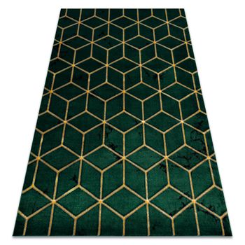 Alfombra Emerald Exclusivo 1014 Glamour, Elegante Cubo Botella Verde / 160x220 Cm