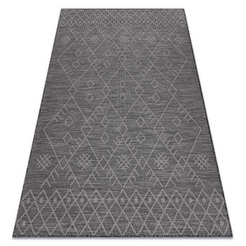 Alfombra Sisal Patio 3077 Boho Tejido Plano - Negro 136x190 Cm