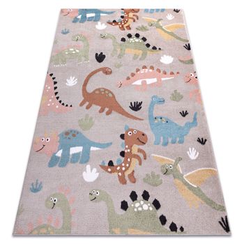 Alfombra Fun Dino Para Niños Dinosaurios Beige 280x370 Cm