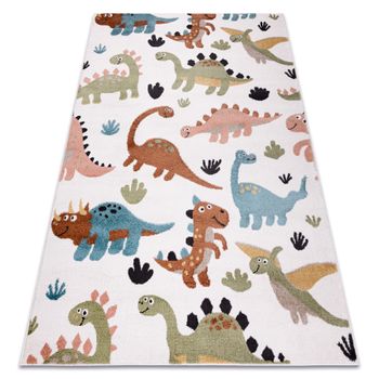 Alfombra Fun Dino Para Niños Dinosaurios Crema 280x370 Cm