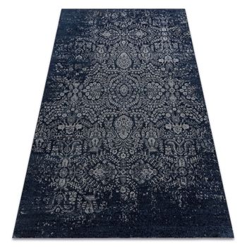 Alfombra Wool Jade 45008/500 Ornamento Azul Oscuro / Beige Osta 85x160 Cm