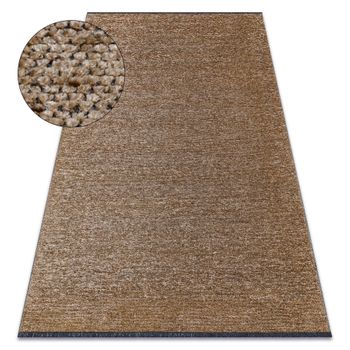 Alfombra Florence 24021 Un Color, Glamour, Tejido Plano, Flecos - Beig 195x290 Cm