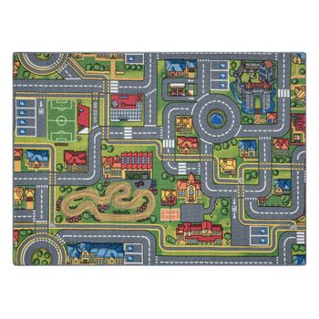 Alfombra Rebel Roads City Life 97 Ciudad, Antideslizante Para Niños - 95x133 Cm